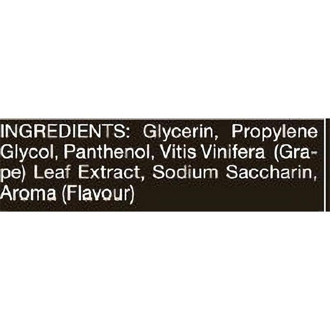 Ingredients label for Lub Tasty Fruits Cherry 100 ml, showing glycerin, propylene glycol, panthenol, and more for smooth lubrication.