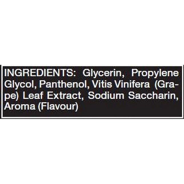 Ingredients list for Lub Tasty Fruits Lemon 100 ml lubricant: Glycerin, Propylene Glycol, Panthenol, Grape Leaf Extract, Sodium Saccharin.