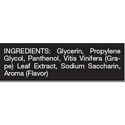 Lubricant Tasty Fruits Fruits Cola 100 ml ingredients label: Glycerin, Propylene Glycol, Panthenol, Vitis Vinifera, Sodium Saccharin, Aroma.