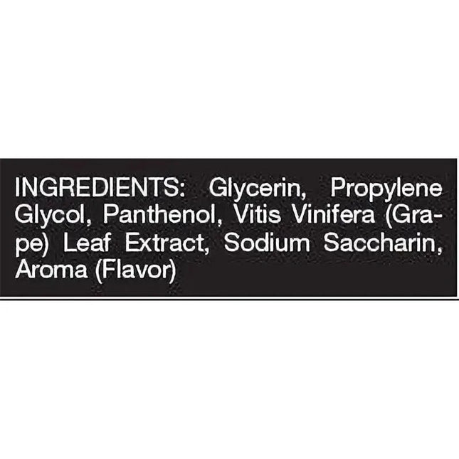 Ingredients label for Lubricant Tasty Fruits Fruits Cola 100 ml, highlighting glycerin, propylene glycol, and Vitis Vinifera leaf extract.