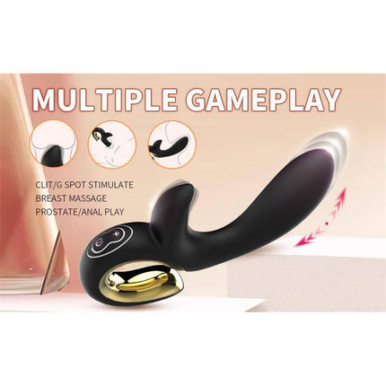 Lulu Vibe with thrusting, elegant silicone vibrator with multiple gameplay modes for clit and prostate stimulation.