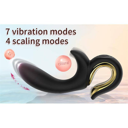 Lulu Vibe with thrusting featuring 7 vibration and 4 scaling modes for personalized pleasure, crafted from ultra-soft silicone.