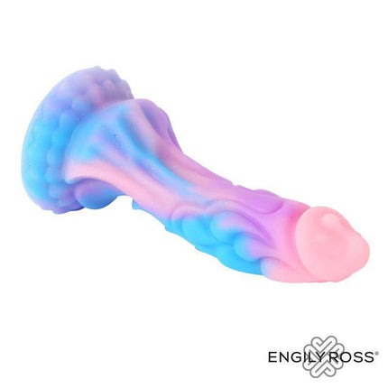 Colorful Luminiscent Dragon Shaped Dildo 18 cm with a strong suction cup.