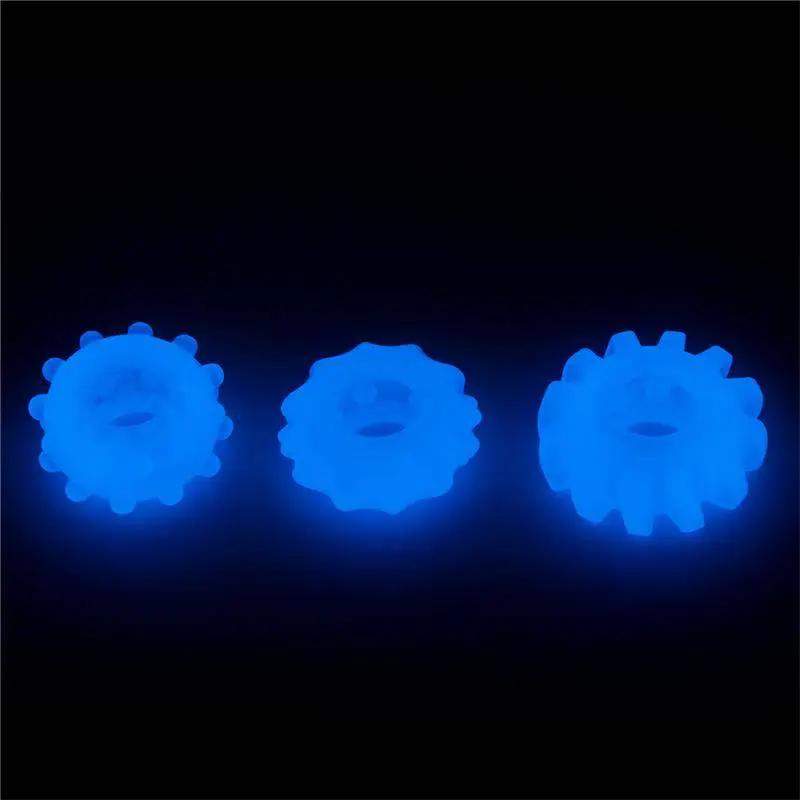 Lumino Play Set 3 Penis Ring Blue Light - secretsextoys.store