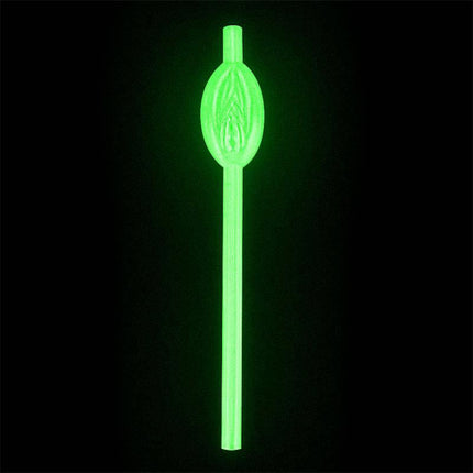 Luminous Vagina Straws Pack of 9, glow-in-the-dark neon straw, ideal for bachelorette parties and celebrations.