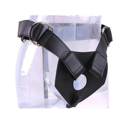 Luxe Adjustable Silicone Harness Black with durable faux leather and silicone for tailored fit and secure attachment