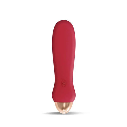 Luxo Stimulator 10 Speeds Rust Red ergonomic vibrator with 10 settings in a sleek red finish for discreet and customizable pleasure.