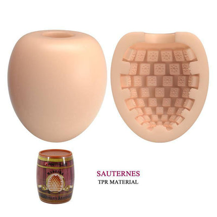 Madeira Male Masturbator Barrel Shape with TPR material, showcasing interior texture and barrel design.