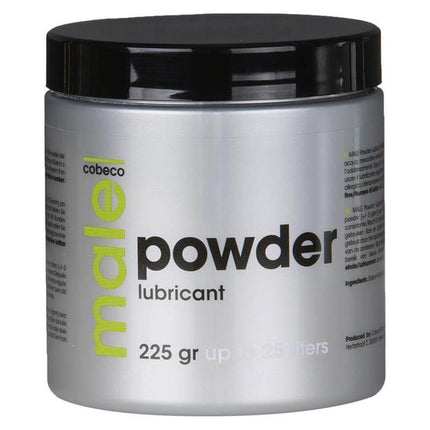 MALE Powder Lubricant 225 gr, concentrated powder for intimate massage gel, transforms with water, easy to prepare.