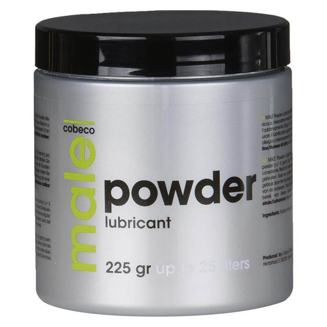 MALE Powder Lubricant 225 gr, concentrated powder for intimate massage gel, transforms with water, easy to prepare.