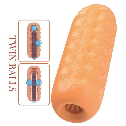 Male Masturbator HoneyComb With Internal Balls featuring dynamic texture and twin balls for enhanced stimulation