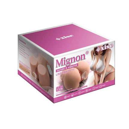 Box of Male Masturbator Mignon Doll with Vibration and Sucking 6.1 kg with realistic design and multifunction features.