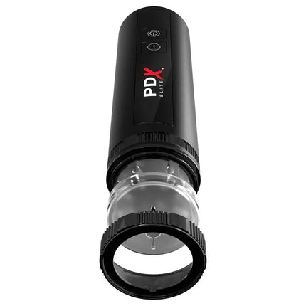 Moto Bator X high-powered male masturbator by PDX Elite with piston-driven thrust and textured sleeve for intense sensation.