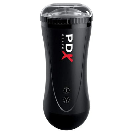 Male Masturbator Mouth Moto Stroker by Pipedream PDX Elite - Black Stroker Device