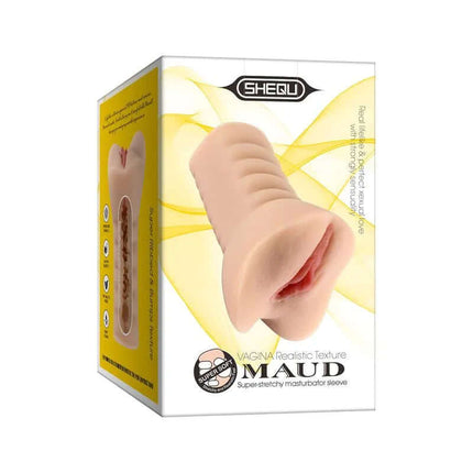 Image of the Male Masturbator Pussy Maud Skin product packaging, showcasing its realistic design and premium features.