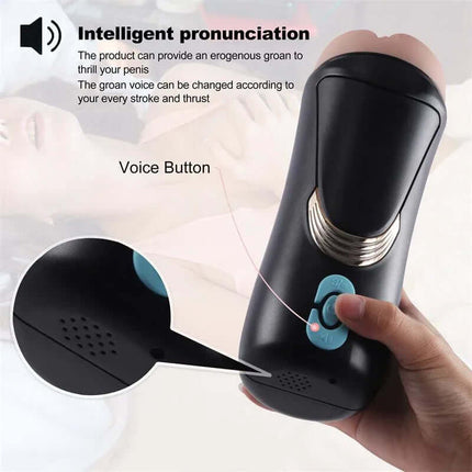 Male Masturbator Vagina with Moans Lauren featuring voice button and lifelike design for intense pleasure
