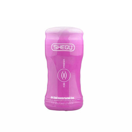 Male Masturbator Vagina in pink container for discreet storage and travel-ready convenience.