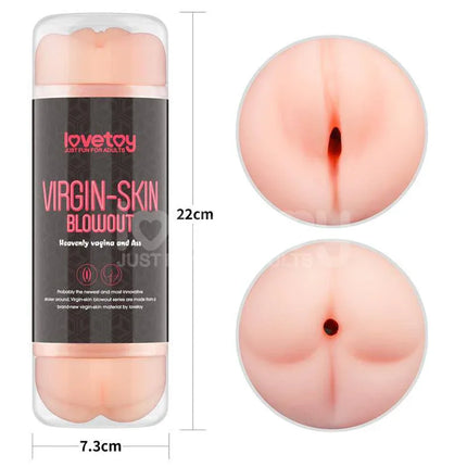 Male Masturbator Virgin-skin Vagina and Anus with dimensions and dual-opening design