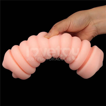 Male Masturbator Virgin-skin Vagina and Mounth dual-entry stroker in hand