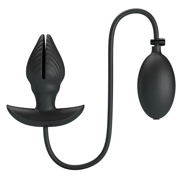 Manson Inflatable Butt Plug with Vibration featuring inflatable design with ball pump for tailored stimulation.
