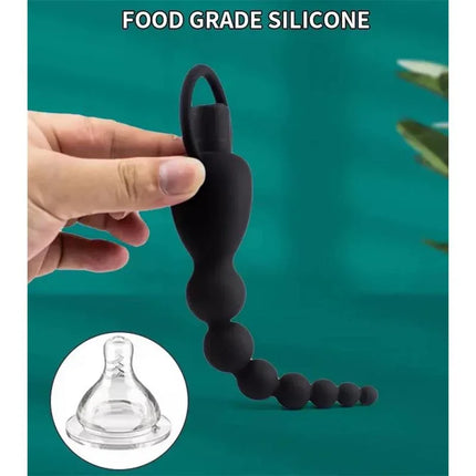 Marbe Anal Chain with Vibration USB Silicone shown with food grade soft silicone material