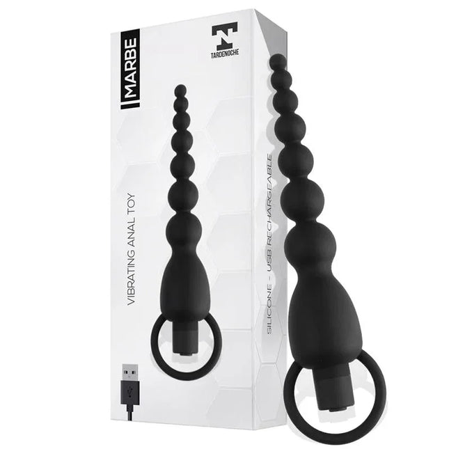 Marbe Anal Chain with Vibration USB Silicone product displayed with packaging.