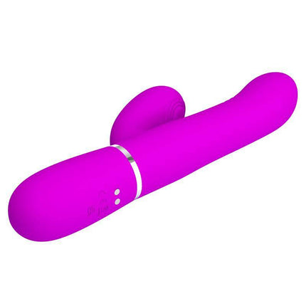 Mariana Vibrator 4 in 1 Silicone Fuchsia, rabbit-shaped, fuchsia color, designed for internal and external pleasure