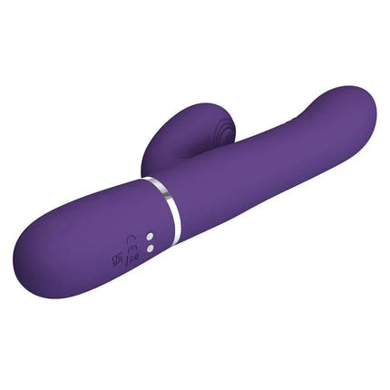 Mariana Vibrator 4 in 1 Silicone Purple featuring bunny-style design for internal and external stimulation, perfect for solo or couples play.