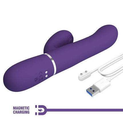 Mariana Vibrator 4 in 1 Silicone Purple with magnetic charging cable