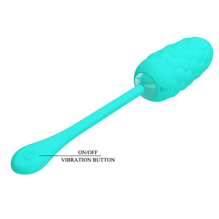 Marina Vibrating Egg Green with silicone exterior and vibration button for customizable pleasure