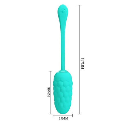 Marina Vibrating Egg Green silicone vibrator with multiple functions and luxury design.