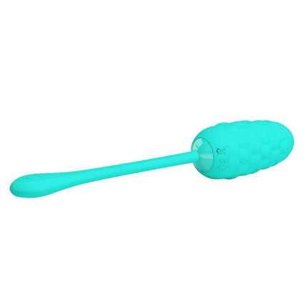 Marina Vibrating Egg Green, silicone vibrator with 12 functions, compact design for versatile pleasure in bed or bath.