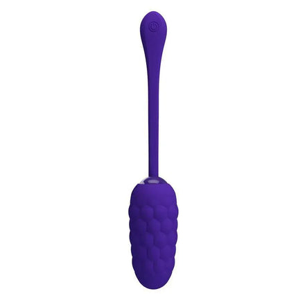 Marina Vibrating Egg Violet silicone pleasure egg with quilted texture and USB-rechargeable functionality for enhanced stimulation
