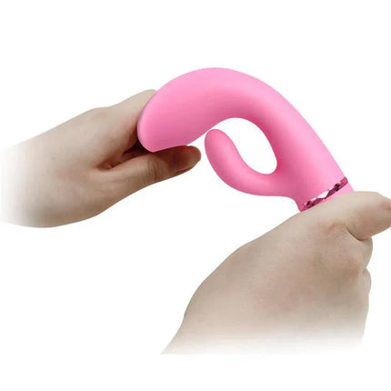 Marski Vibrator with Rabbit G Spot Pink held in hands showcasing its dual-stimulation design