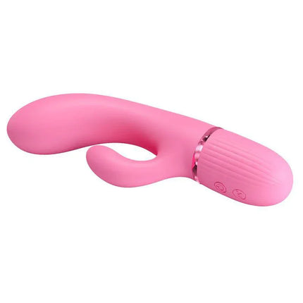 Alt Tag: Marski Vibrator with Rabbit G Spot Pink, premium silicone vibrator for dual-stimulation and satisfaction, curved for G-spot pleasure.