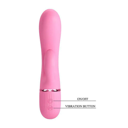 Pink Marski Vibrator with Rabbit G Spot featuring 10 functions and dual-stimulation design with G-spot and clitoral tickler
