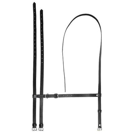 Martin Leg and Waist Bondage Harness with sleek black leather design and adjustable straps for a customizable fit, enhancing intimacy and style.