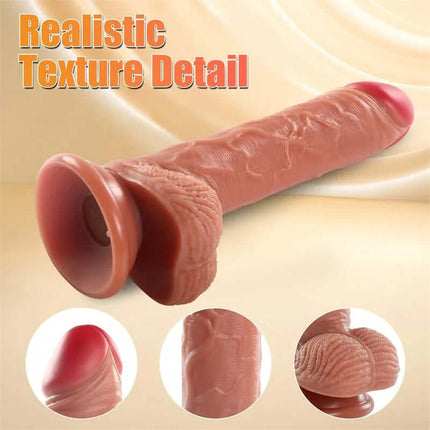 Marvin Dildo with Thrusting and Vibratiion 8.07 showing realistic texture and design details for enhanced pleasure.