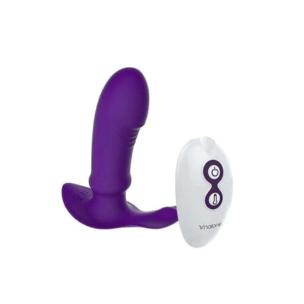 Masager Marley Light Lilac wireless massager with heat and remote control, featuring a flexible silicone design and 7 vibration modes.