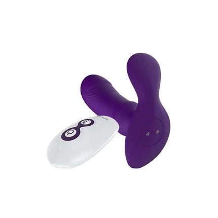 Masager Marley Light Lilac wireless massager with remote, featuring versatile silicone design and 7 vibration modes for personal wellness.