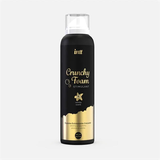 Bottle of Masagge Crunchy Foam Vanilla 150 ml with vanilla-scented effervescent formula for massages.
