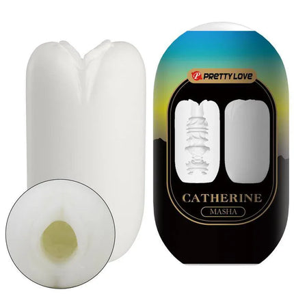 Masha Masturbator Egg Double Texture Whit with packaging showcasing dual textures for varied stimulation.