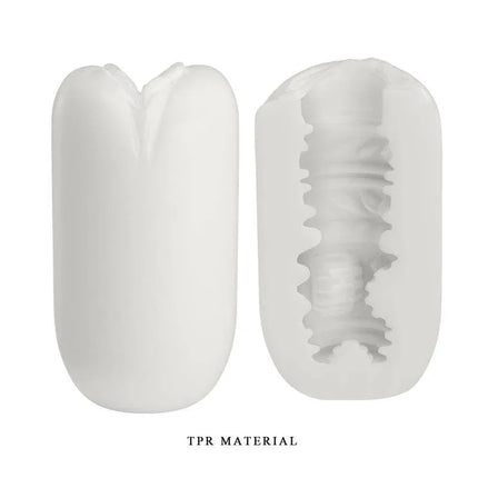 Masha Masturbator Egg Double Texture Whit with dual textures, showcasing compact design and discreet casing for private use.