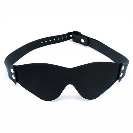 Black Mask Latex eye mask with adjustable strap, made from 100% natural latex, designed for snug fit and mysterious aesthetic.
