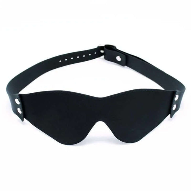 Black Mask Latex eye mask with adjustable strap, made from 100% natural latex, designed for snug fit and mysterious aesthetic.