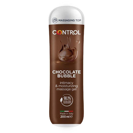 Massage Gel Bubble Chocolate 200 ml with rich chocolate aroma and moisturizing benefits, 200 ml bottle.