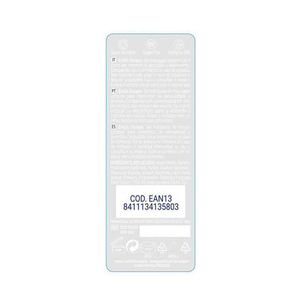 Back label of Massage Gel Exotic Escape 200 ml with product information and barcode.