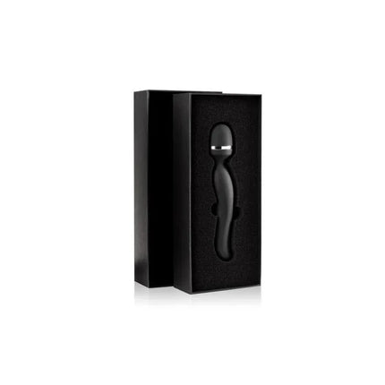 Massager No. 4 Black in elegant packaging with 10 vibration functions, USB rechargeable, waterproof for deep relaxation and relief.