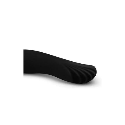 Massager No. 4 Black, a luxurious elongated massager with robust motor, USB rechargeable, waterproof, offering 10 vibration functions.
