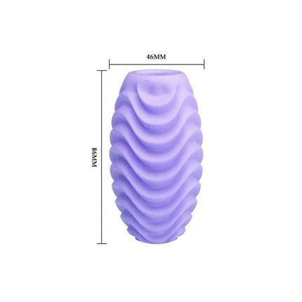 Masturbating Sleeve Romantic in purple with textured design, dimensions 46mm by 98mm, ideal for discreet solo play.